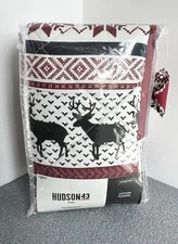 Hudson 43 NWT Cotton Standard Pillow Shams Fairisle Joann Deer Moose Snowflake