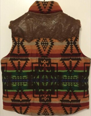POLO Ralph Lauren Native Down Vest Leather Size XL | eBay