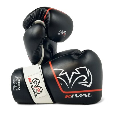 Rival Boxen RS2V Super 2.0 Sparring Handschuhe Schwarz Tasche Polster Training