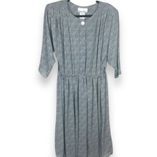 Alison Peters Vintage 80s Floral Secretary Dress Womens Fits Size Medium Pleated