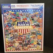 29) Made in America 1000 Piece Puzzle White Mountain Advertising Collage NIP