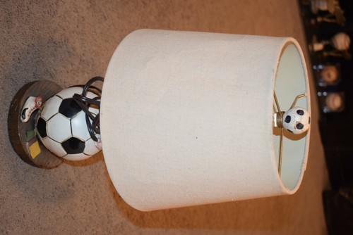 Bedroom Soccer Ball Themed Design Table Lamp Shade has A few Dents