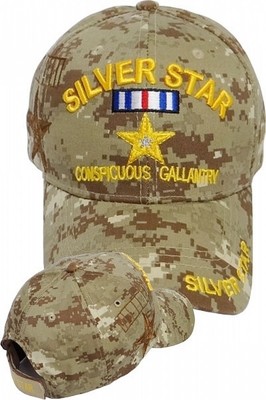 Silver Star Conspicuous Gallantry Shadow Mens Cap [Baseball Cap - Desert Digi...