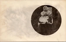 Postcard Real Photo RPPC Baby in Carriage Unposted