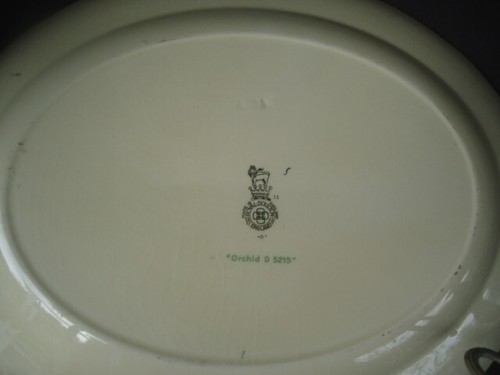 vintage royal doulton orchid pattern d5215 oval platter - Picture 3 of 3