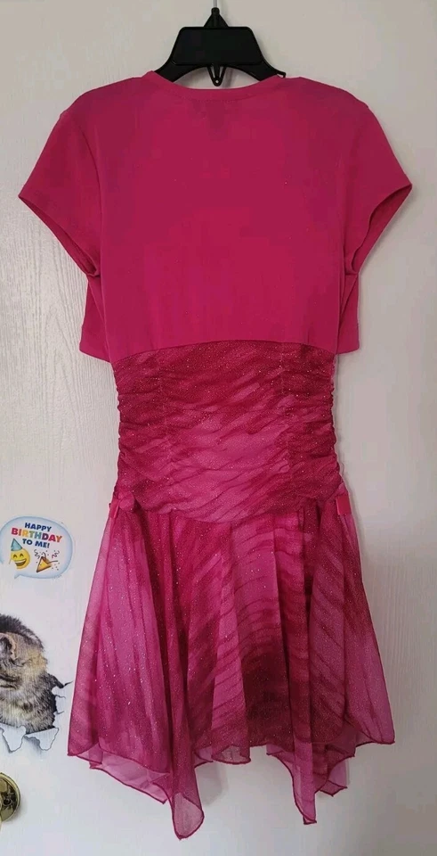 Amy’s Closet girls dress size 7 Pink Formal Party Dress Short Sleeve - Image 2 of 4
