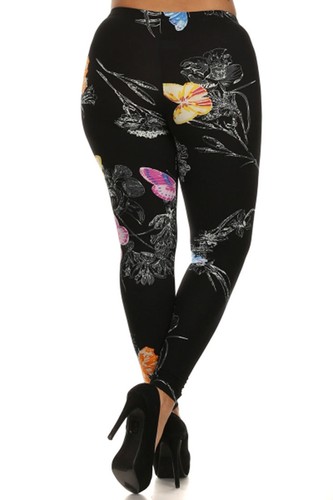 Womens Plus Size Graphic Print Pattern Buttery Soft Leggings - Picture 226 of 228