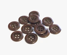 24 Buttons Dark Brown Coffee Plastic 4-Hole Sew Through Sewing 14 mm #BR55