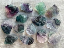 Grade A++ Fluorite Raw Natural Stone, 1-2" Rough Rainbow Fluorite Gemstone