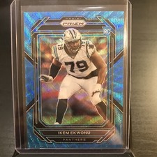 IKEM EKWONU 42/199 RC SP 2022 PANINI PRIZM BLUE WAVE ROOKIE PANTHERS color match