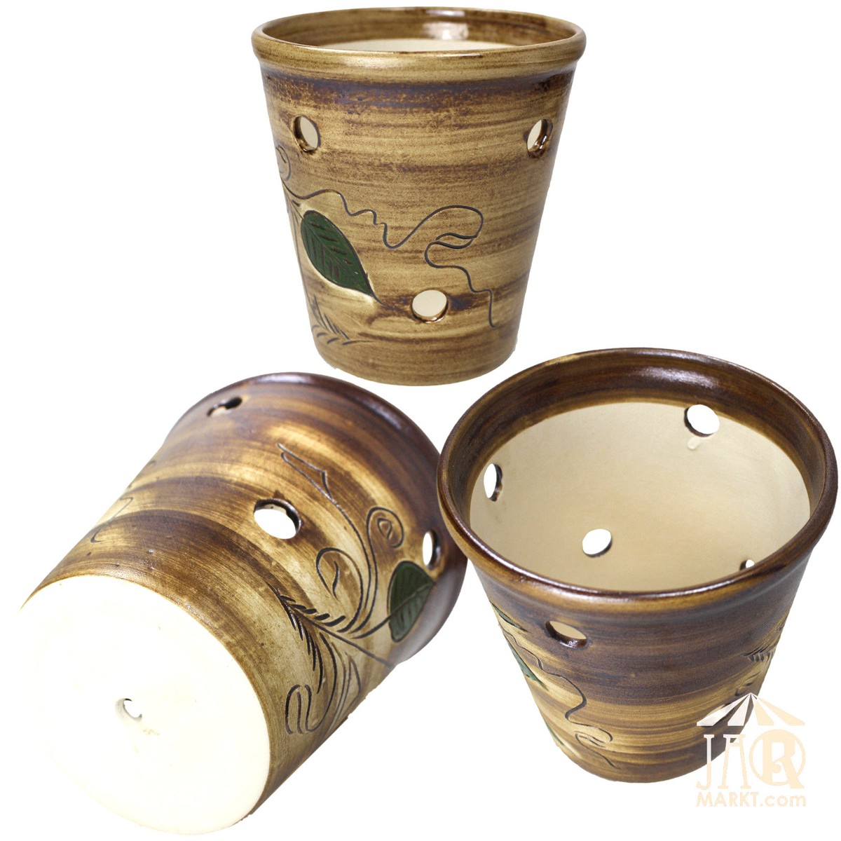 Keramik-Orchideentopf Set Mit Löchern & Untersetzer - 2 Quadratische Töpfe 11,9 Cm Für Gesundes Wurzelwachstum