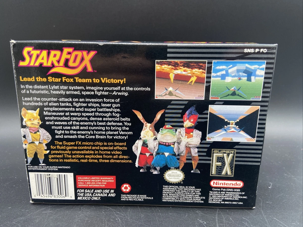 * Rare* Star Fox BOX ONLY Super Nintendo SNES. Fantastic Condition High  Gloss