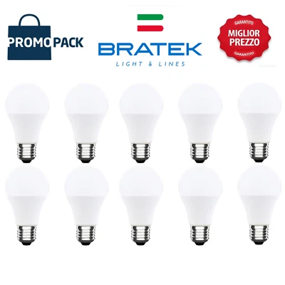 BRATEK 10 Lampadine Led E27 da 15W Lampadina Luce Fredda Naturale Calda V-Tac Style