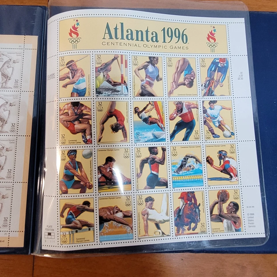 1989  USA Centennial US Olympics Official Mint Sheets (2) in Folio - Image 3 of 4