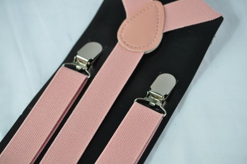 Blush Dusty Rose Pink Velvet Bow tie + Matched Elastic Suspenders for all ages - Picture 9 of 9