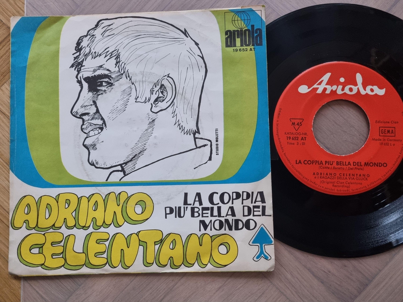 7"" Single Adriano Celentano - La coppia piu' bella del mondo Vinyl Germany