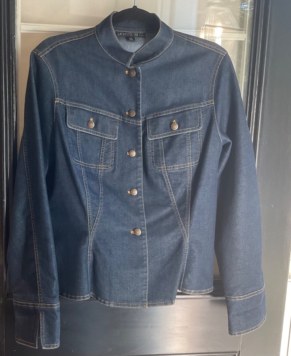 Lafayette 148 Womens Denim Jacket Size