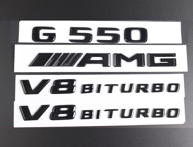 G550 SUV AMG V8 BITURBO Rear Star Emblem glossy Black Badge Set For G Class W463