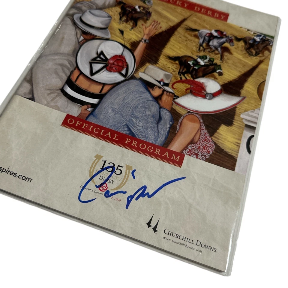 Autógrafo firmado por Calvin Borel 2009 ¡Programa de eventos ORIGINAL del Derby de Kentucky! Foto 3 de 4