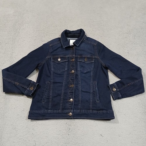 Sonoma Jacket Womens Small Blue Jean Denim Trucker Button Everyday Casual