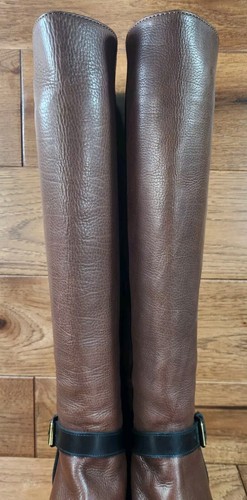 LANVIN Brunette Brown Leather Knee High Riding Boots Size 37, US 5 *NEW* - Picture 3 of 19