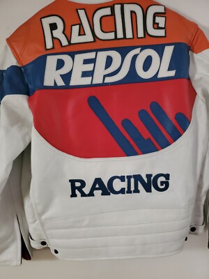 Vintage Repsol Leather Racing Jacket SIZE XL | eBay