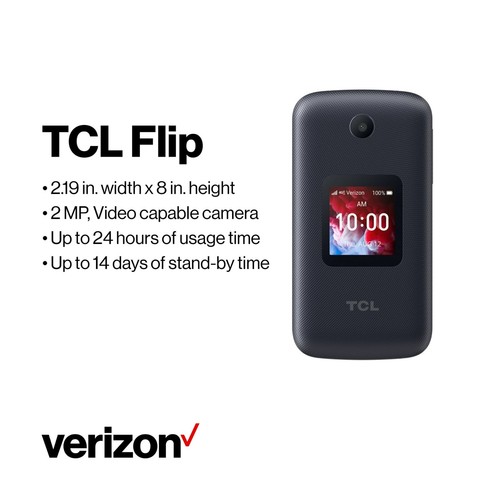 TCL Flip Pro Basic Flip Phone 4G - Slate Gray (VERIZON) (TCL-4056SPP)™ - Afbeelding 8 van 21
