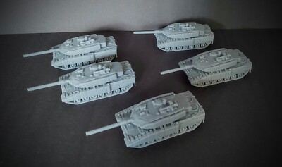 Team Yankee German Leopard 2A7 MBT tank  Platoon lot X5 resin 1/100th scale 15mm