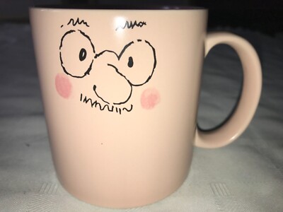 Vintage 1988 THREE CHEERS FROM APPLAUSE #19393 FACE 12oz MUG CUP Flesh Color 3½''
