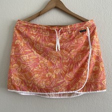 Athleta Wrap Tie Waist Skirt Skort Built In Shorts Womens XL Orange