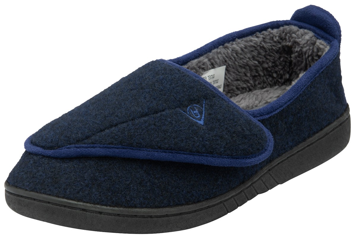 Dunlop Mens Orthopaedic Slippers Cosy Touch Fastening Diabetic Adjustable  Shoes