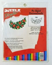 Dizzle Pre-Shaded Christmas Transfer Stars and Holly Wreath 50088 SEALED
