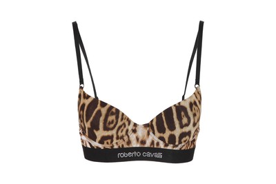 Roberto Cavalli underwear Bra Dessous Leopard Strass Size EU L US M Italy 44