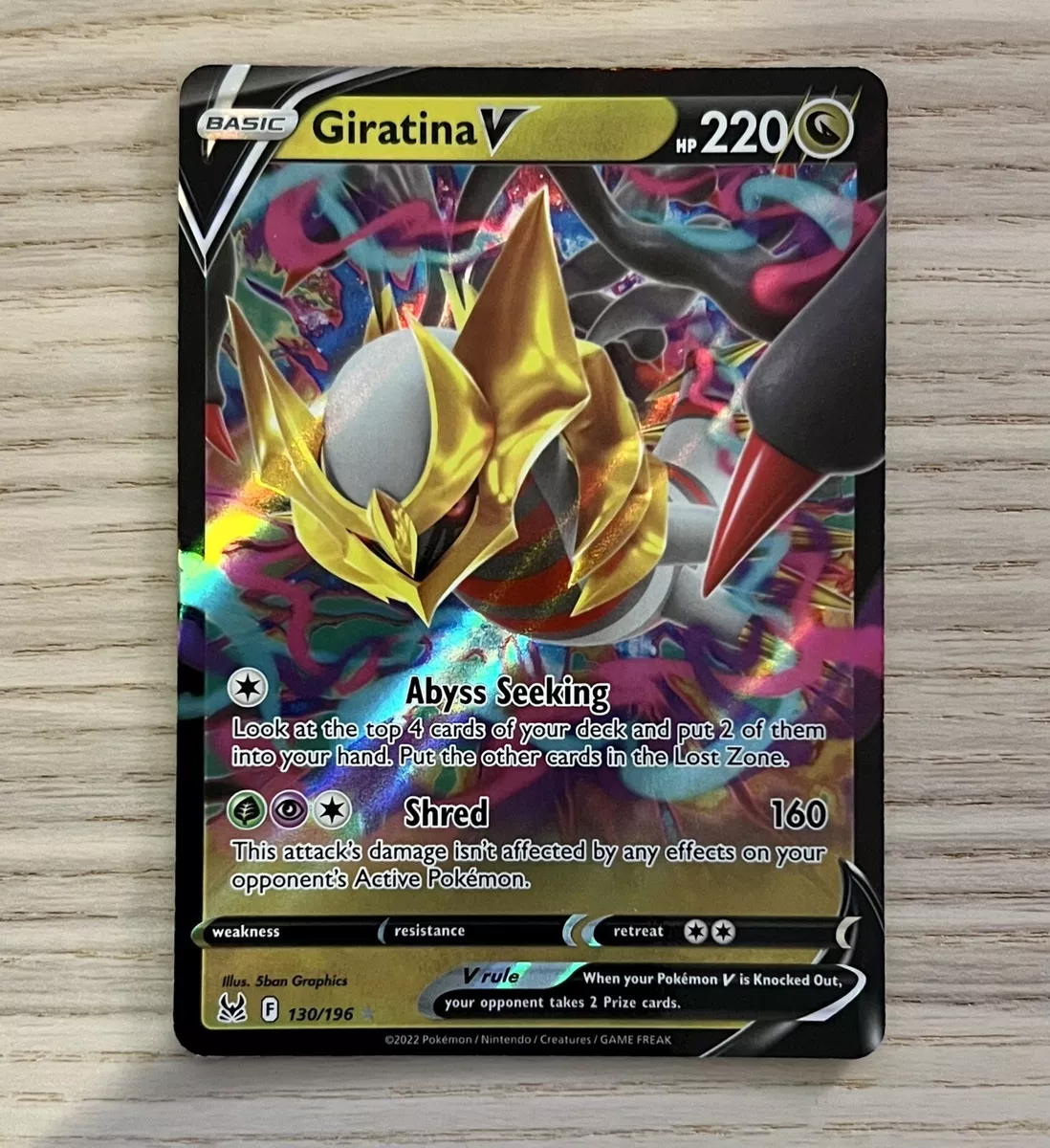  Pokemon - Giratina V 130/196 - Lost Origin Ultra Rare Card :  Toys & Games