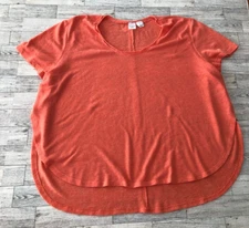 Melrose and Market Nordstrom Womens Sz XL Side Slit T-Shirt Orange Short Sleeve