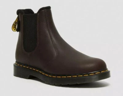 Dr. Martens 2976 Slip-On Valor WP Marron Foncé Cuir Foncé Fait Textil - Photo 1/4