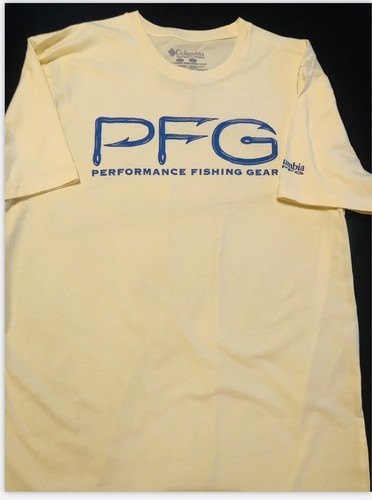 COLUMBIA PFG MENS YELLOW GRAPHIC 