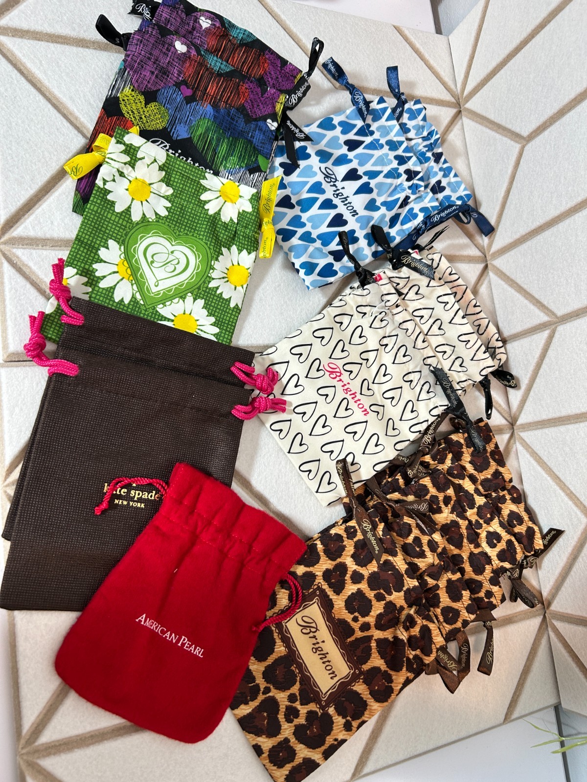 Lot 16 Brighton Kate Spade American Pearl Jewelry Dust Bags Pouches Mix thumbnail 2