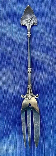 Gorham Lotus Sterling Silver Pie Fork - 1865 Egyptian Revival Antique By Gorham