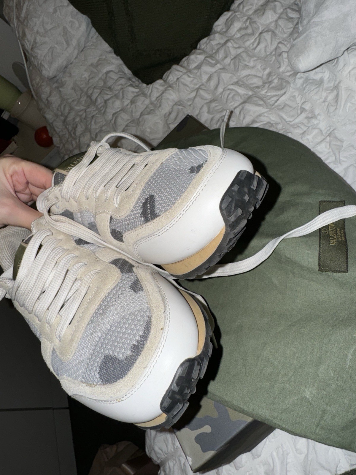Valentino Garavani Mesh camouflage Rock Runner White Sneakers image 3