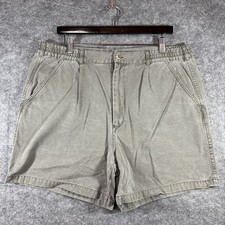 Woolrich Men's Cargo Shorts Sz 36 Olive Green 100 Cotton Zip Fly Casual