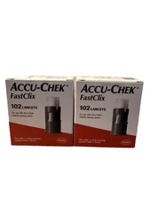 Accu-Chek FastClix Blood Glucose Lancets, 2 Boxes, 204 Total, Exp. 2027-07-26+