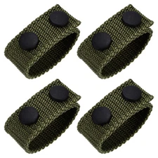 Duty Belt, 4Pcs - Belt Keeper with Double Snaps, Fabric Belt Loop (Army Green)