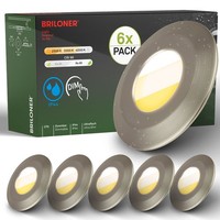 6Er Set Led Bad Einbaustrahler Cts Schalter Ra90 Flach Dimmbar Wasserfest Nickel