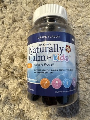 Naturally Calm For Kids Dietary Supplement Gummies 60 Count Grape Flavor Sealed