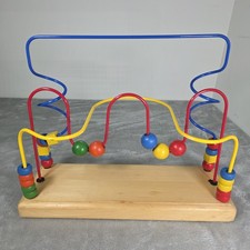 Vintage EDUCO Super Maze Wooden Bead Maze Rollercoaster ED2001 Twin Twister