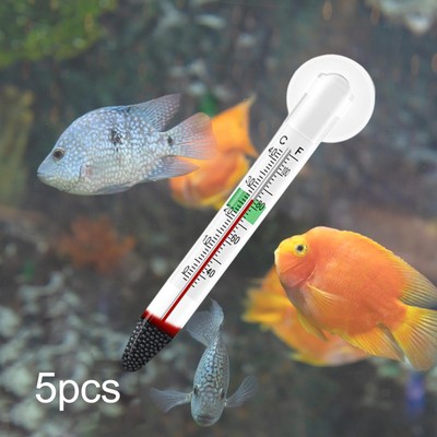 5-teiliges schwimmendes Aquarium-Thermometer mit Saugnapf-Zubehör,