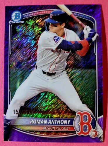 2025 Bowman Chrome Prospects Roman Anthony Purple Shimmer /250 RC Red Sox RARE