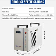 Industrial Water Chiller CW-5202 for 80-180W CO2 Laser Engraver Cutter