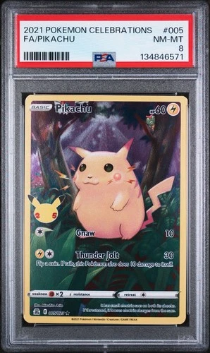 PSA 8 2021 POKEMON CELEBRATIONS FULL ART/PIKACHU 005
